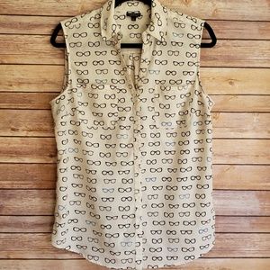 Talbots Nantucket Sleeveless Top Glasses L EUC
